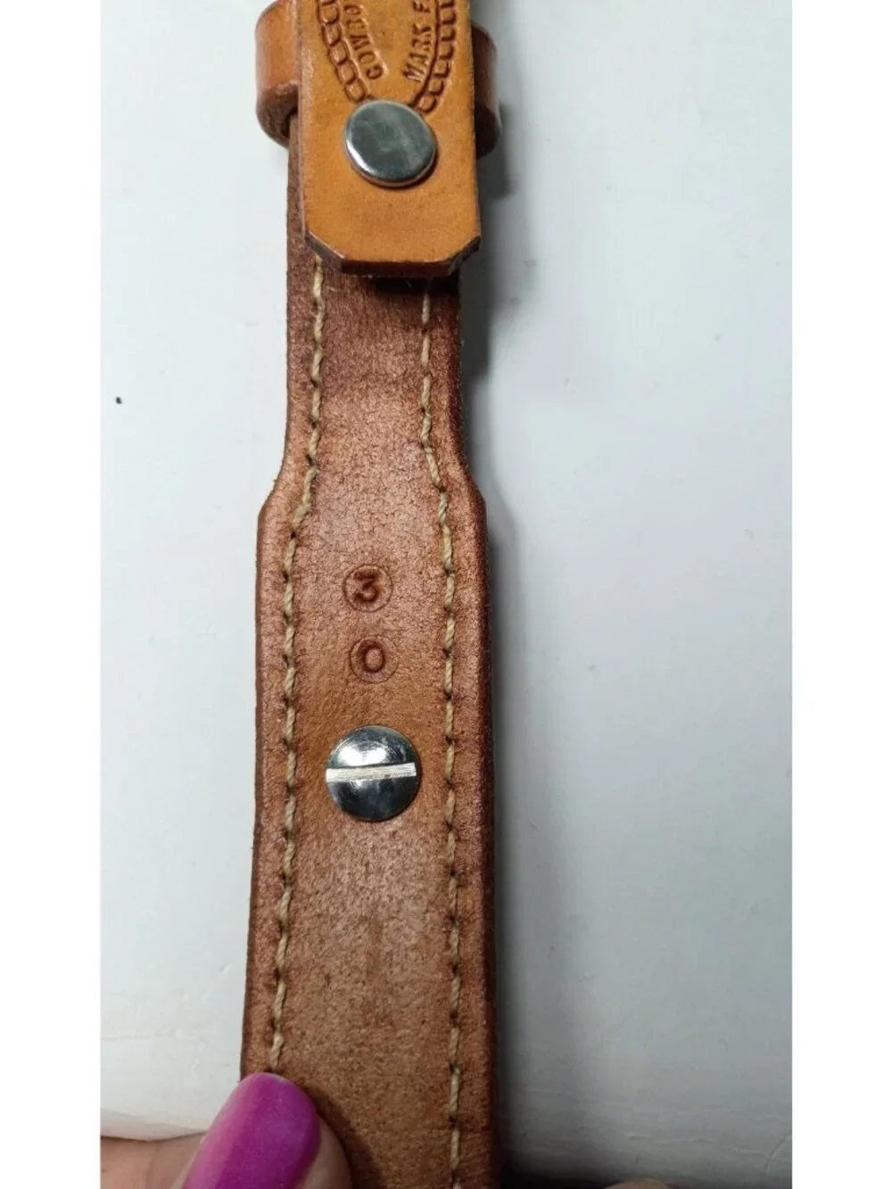 Cowboy Gear Mark Fanning Men's Leather Concho Belt 30